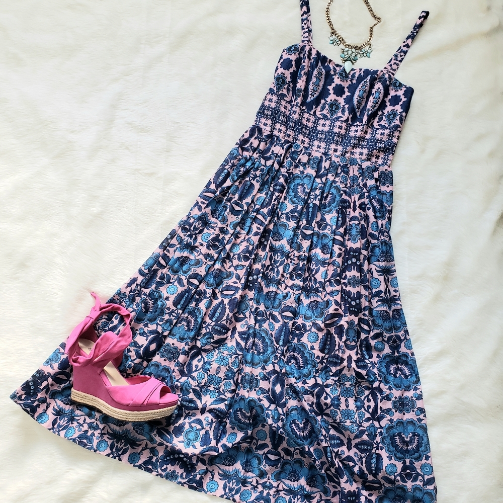 Taylor dresses midi pink blue sun dress 4